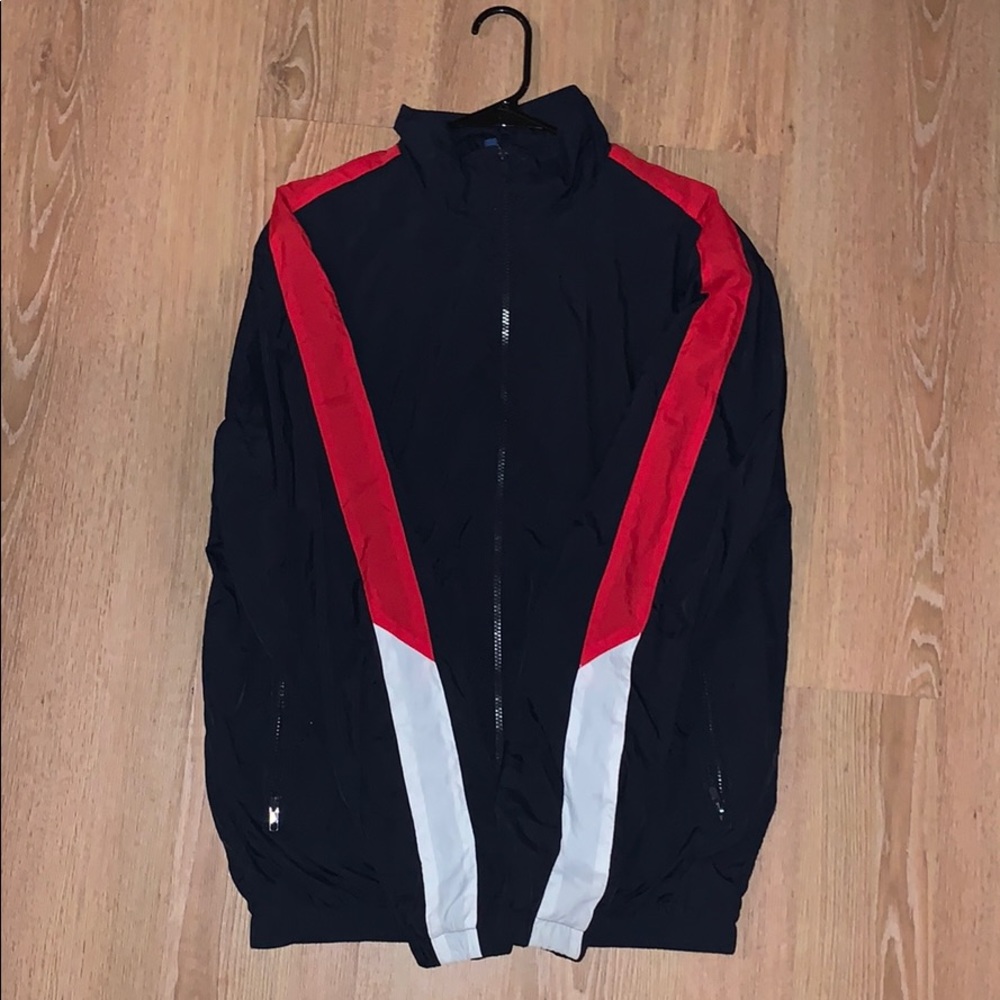 Comfy Dark Blue \ Red + White Striped Jacket